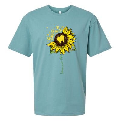 Pomeranian Mom Sunflower Pomeranian Gifts Dog Mom Mama Sueded Cloud Jersey T-Shirt