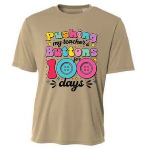 Pushing My TeacherS Buttons For 100 Days 100 Days Of School Cooling Performance Crew T-Shirt