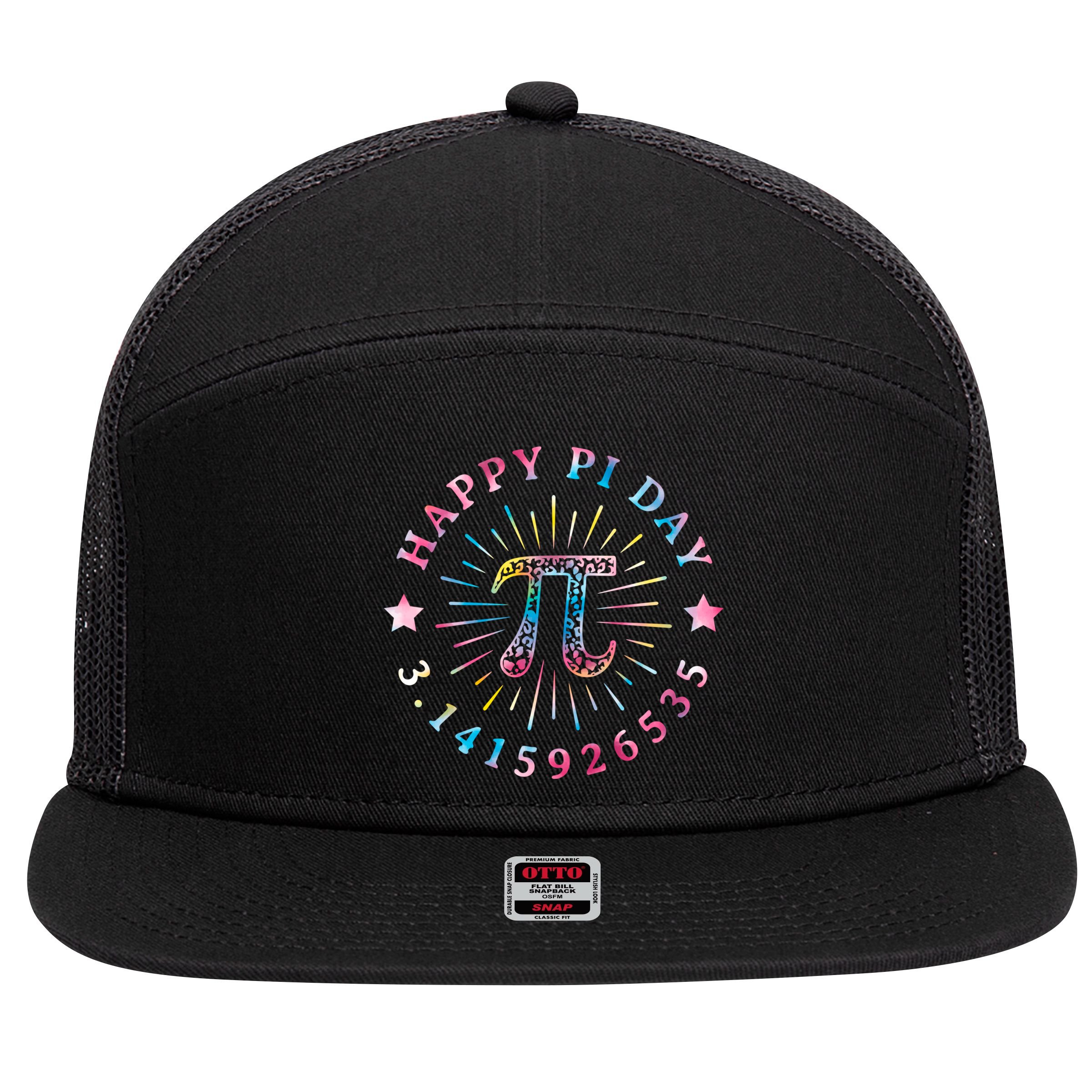 Pi Math Teacher Funny Gift Happy Pi Day With Tie Dye Style Cool Gift 7 Panel Mesh Trucker Snapback Hat