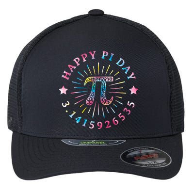 Pi Math Teacher Funny Gift Happy Pi Day With Tie Dye Style Cool Gift Flexfit Unipanel Trucker Cap