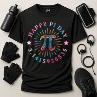 Pi Math Teacher Funny Gift Happy Pi Day With Tie Dye Style Cool Gift Cooling Performance Crew T-Shirt