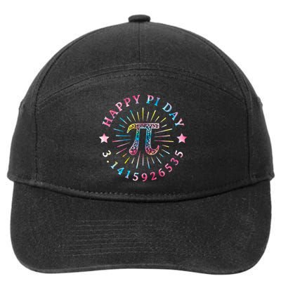 Pi Math Teacher Funny Gift Happy Pi Day With Tie Dye Style Cool Gift 7-Panel Snapback Hat