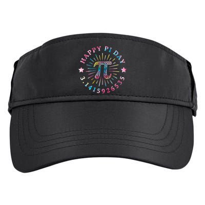 Pi Math Teacher Funny Gift Happy Pi Day With Tie Dye Style Cool Gift Adult Drive Performance Visor