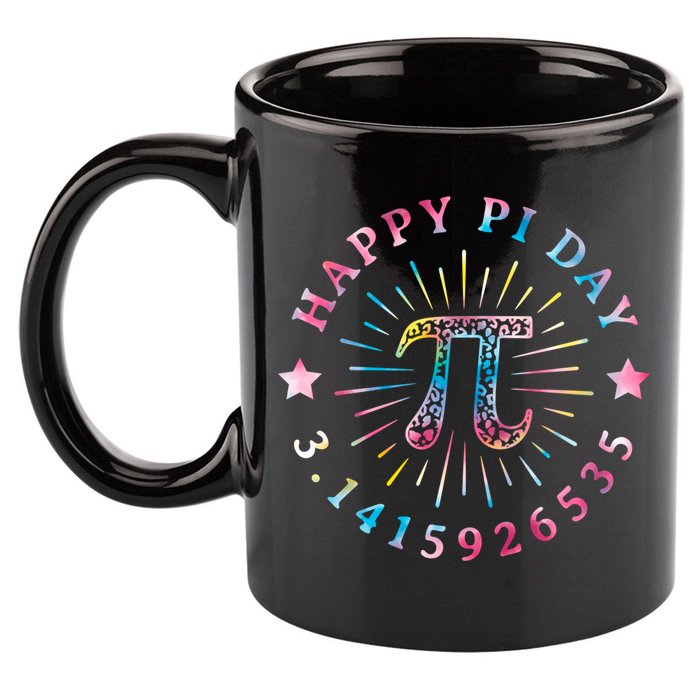 Pi Math Teacher Funny Gift Happy Pi Day With Tie Dye Style Cool Gift 11oz C Handle Ceramic Mug