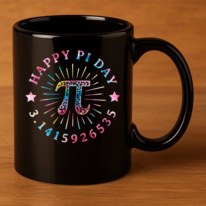 Pi Math Teacher Funny Gift Happy Pi Day With Tie Dye Style Cool Gift 11oz C Handle Ceramic Mug