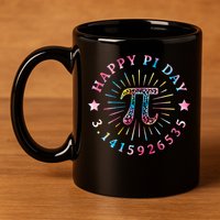 Pi Math Teacher Funny Gift Happy Pi Day With Tie Dye Style Cool Gift 11oz C Handle Ceramic Mug