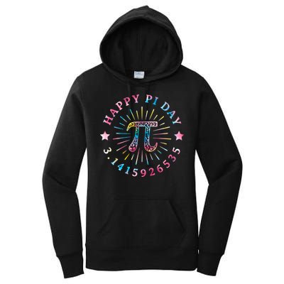 Pi Math Teacher Funny Gift Happy Pi Day With Tie Dye Style Cool Gift Women's Pullover Hoodie