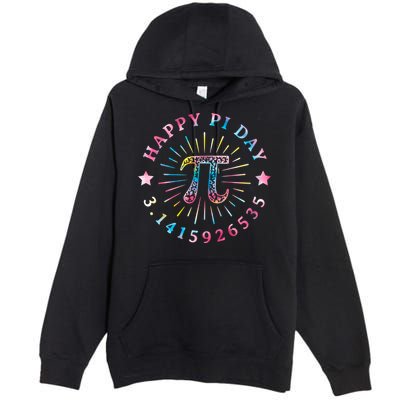 Pi Math Teacher Funny Gift Happy Pi Day With Tie Dye Style Cool Gift Premium Pullover Hoodie