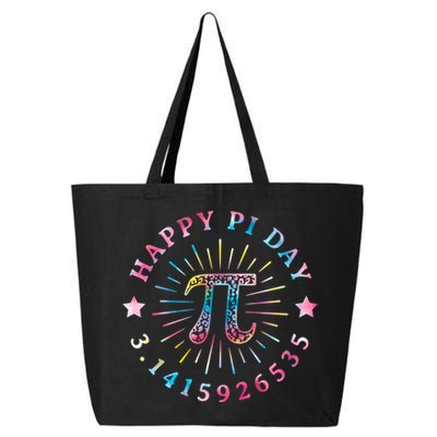 Pi Math Teacher Funny Gift Happy Pi Day With Tie Dye Style Cool Gift 25L Jumbo Tote