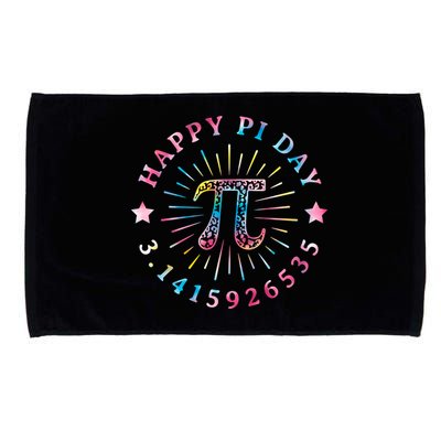 Pi Math Teacher Funny Gift Happy Pi Day With Tie Dye Style Cool Gift Microfiber Hand Towel