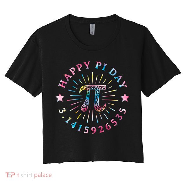 Pi Math Teacher Funny Gift Happy Pi Day With Tie Dye Style Cool Gift Crop Top