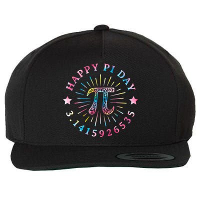 Pi Math Teacher Funny Gift Happy Pi Day With Tie Dye Style Cool Gift Wool Snapback Cap