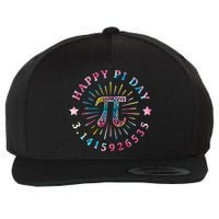 Pi Math Teacher Funny Gift Happy Pi Day With Tie Dye Style Cool Gift Wool Snapback Cap