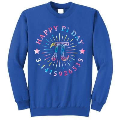 Pi Math Teacher Funny Gift Happy Pi Day With Tie Dye Style Cool Gift Sweatshirt