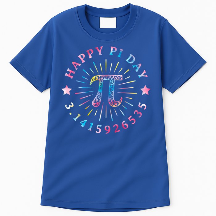 Pi Math Teacher Funny Gift Happy Pi Day With Tie Dye Style Cool Gift Tall T-Shirt