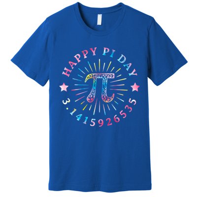Pi Math Teacher Funny Gift Happy Pi Day With Tie Dye Style Cool Gift Premium T-Shirt