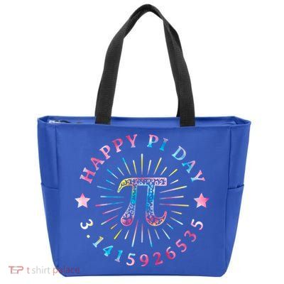 Pi Math Teacher Funny Gift Happy Pi Day With Tie Dye Style Cool Gift Zip Tote Bag