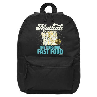 Passover Matzah The Original Fast Food Funny Seder Gift 16 in Basic Backpack