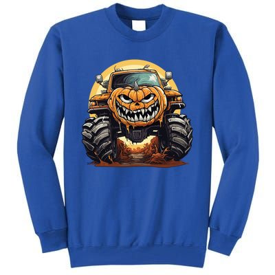 Pumpkin Monster Truck Halloween And Adults Cool Gift Tall Sweatshirt