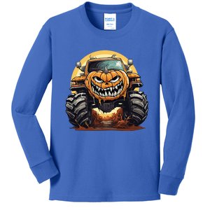 Pumpkin Monster Truck Halloween And Adults Cool Gift Kids Long Sleeve Shirt