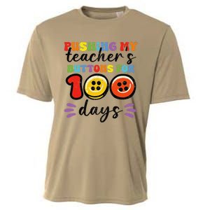 Pushing My TeacherS Buttons For 100 Days 100 Days Of School Cooling Performance Crew T-Shirt