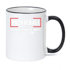 Pickleball Making Tennis Courts Great Again 11oz Black Color Changing Mug