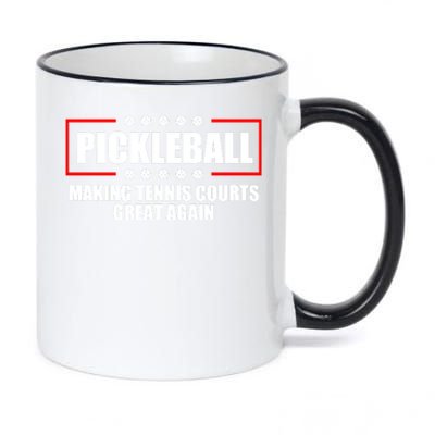 Pickleball Making Tennis Courts Great Again 11oz Black Color Changing Mug