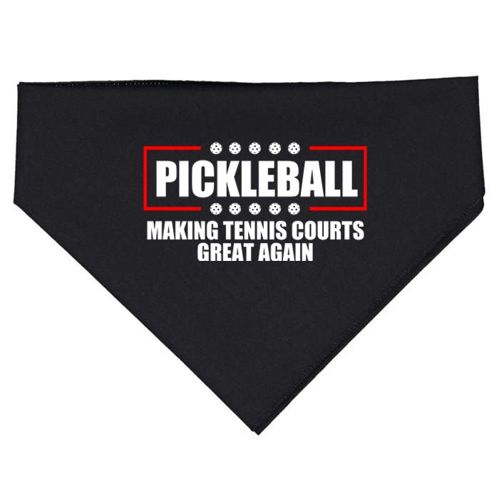 Pickleball Making Tennis Courts Great Again USA-Made Doggie Bandana