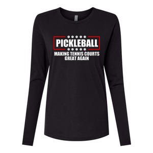 Pickleball Making Tennis Courts Great Again Womens Cotton Relaxed Long Sleeve T-Shirt