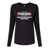 Pickleball Making Tennis Courts Great Again Womens Cotton Relaxed Long Sleeve T-Shirt