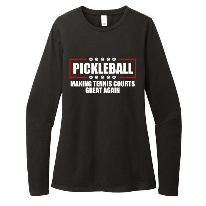 Pickleball Making Tennis Courts Great Again Womens CVC Long Sleeve Shirt