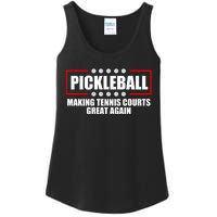 Pickleball Making Tennis Courts Great Again Ladies Essential Tank