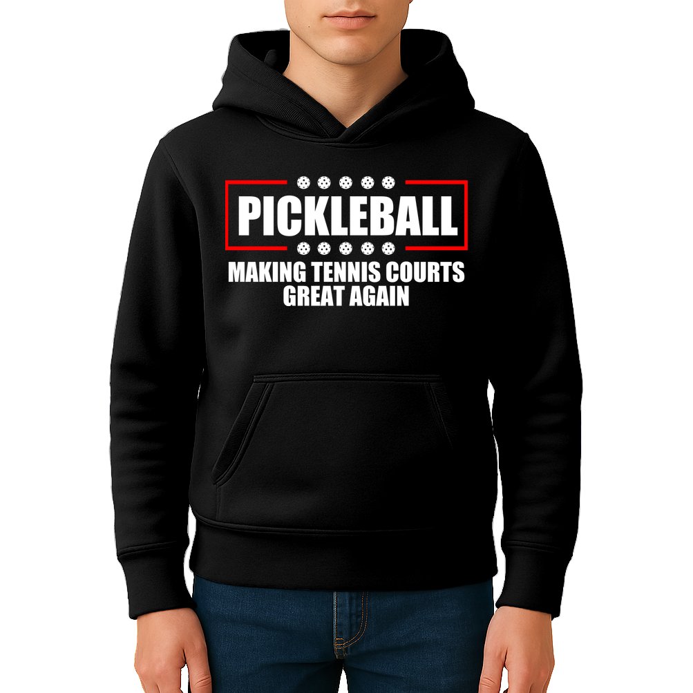 Pickleball Making Tennis Courts Great Again Kids Hoodie