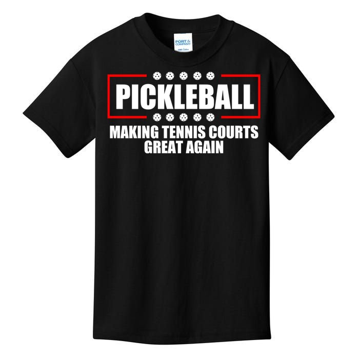 Pickleball Making Tennis Courts Great Again Kids T-Shirt