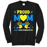 Proud mom t21 world down syndrome awareness day ribbon Sweatshirt