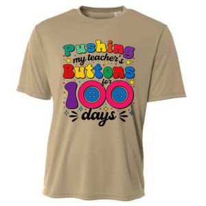 Pushing My TeacherS Buttons For 100 Days 100 Days Of School Cooling Performance Crew T-Shirt