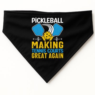 Pickleball Making Tennis Courts Great Again Funny USA-Made Doggie Bandana