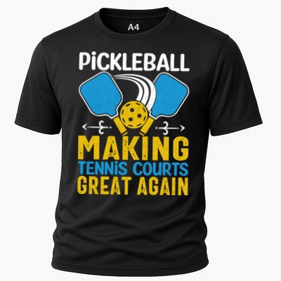 Pickleball Making Tennis Courts Great Again Funny Performance Shirt