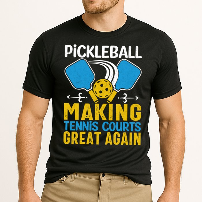 Pickleball Making Tennis Courts Great Again Funny Cooling Performance Crew T-Shirt