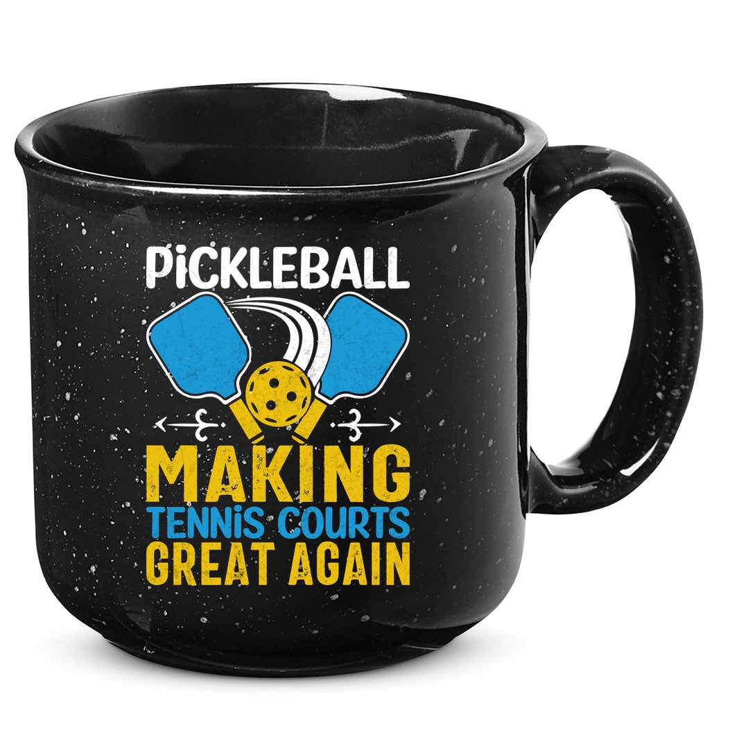 Pickleball Making Tennis Courts Great Again Funny 15oz Campfire Ceramic Mug