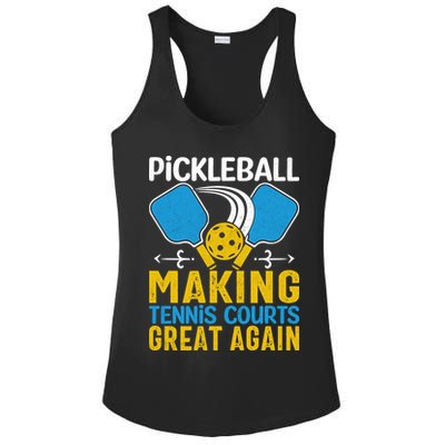 Pickleball Making Tennis Courts Great Again Funny Ladies PosiCharge Competitor Racerback Tank