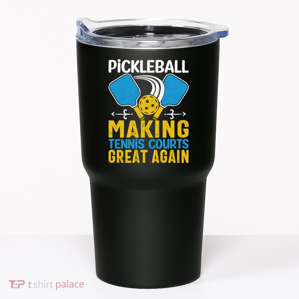 Pickleball Making Tennis Courts Great Again Funny Tumbler