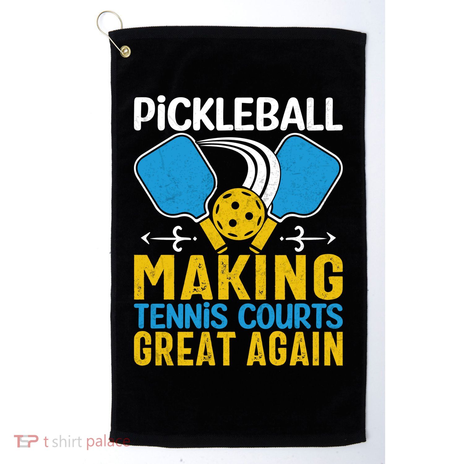 Pickleball Making Tennis Courts Great Again Funny Golf Towel