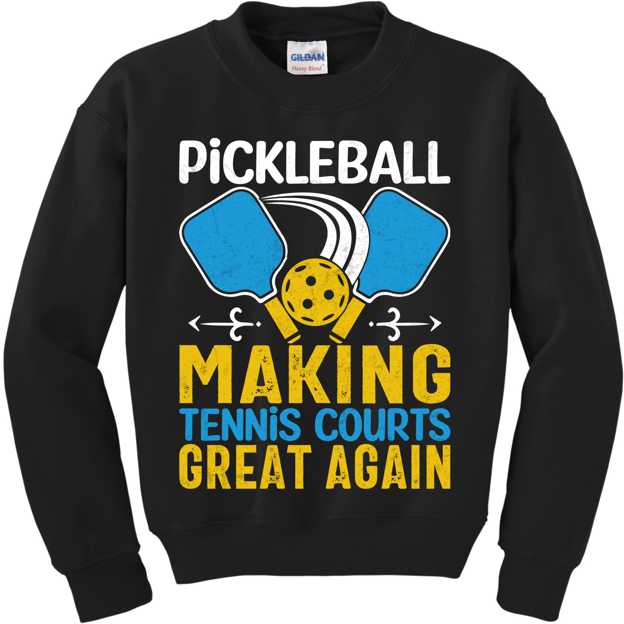 Pickleball Making Tennis Courts Great Again Funny Kids Sweatshirt