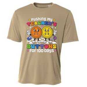 Pushing My TeacherS Buttons For 100 Days 100 Days Of School Cooling Performance Crew T-Shirt