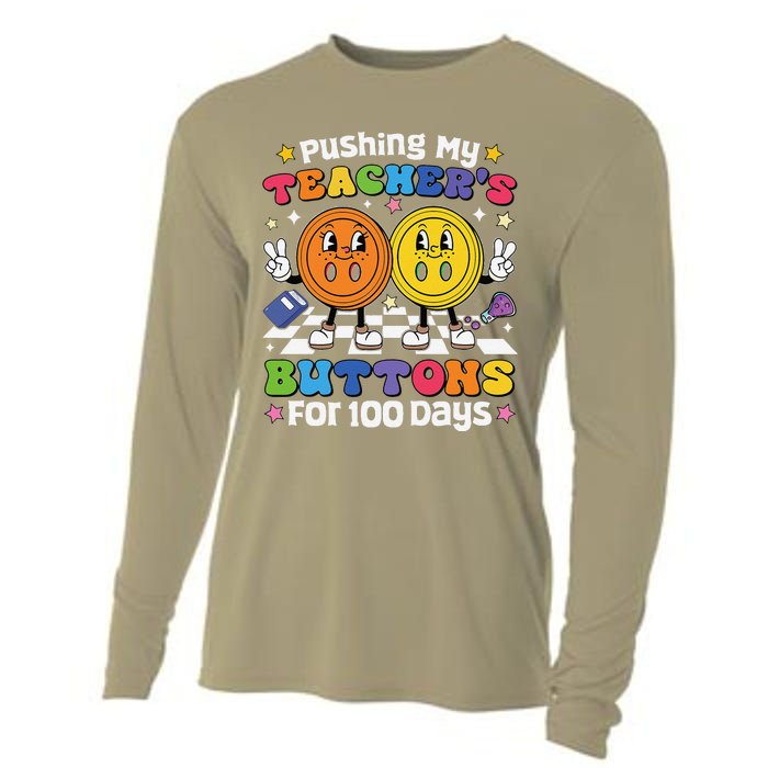 Pushing My TeacherS Buttons For 100 Days 100 Days Of School Cooling Performance Long Sleeve Crew