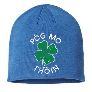 Pog Mo Thoin Lucky Clover St Patricks Day Distress Gift Sustainable Beanie