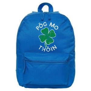 Pog Mo Thoin Lucky Clover St Patricks Day Distress Gift 16 in Basic Backpack