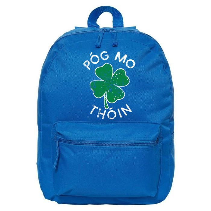 Pog Mo Thoin Lucky Clover St Patricks Day Distress Gift 16 in Basic Backpack