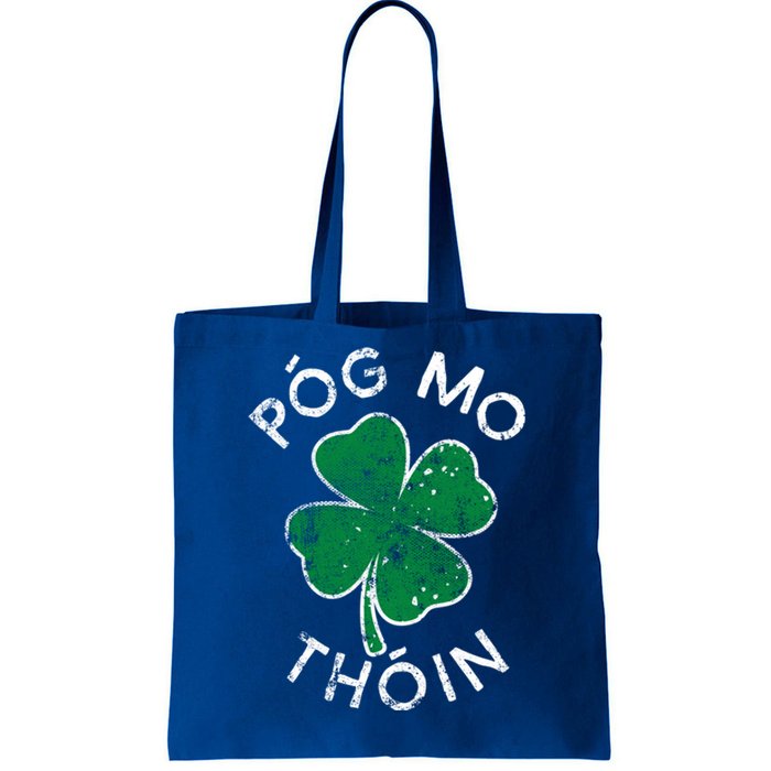 Pog Mo Thoin Lucky Clover St Patricks Day Distress Gift Tote Bag